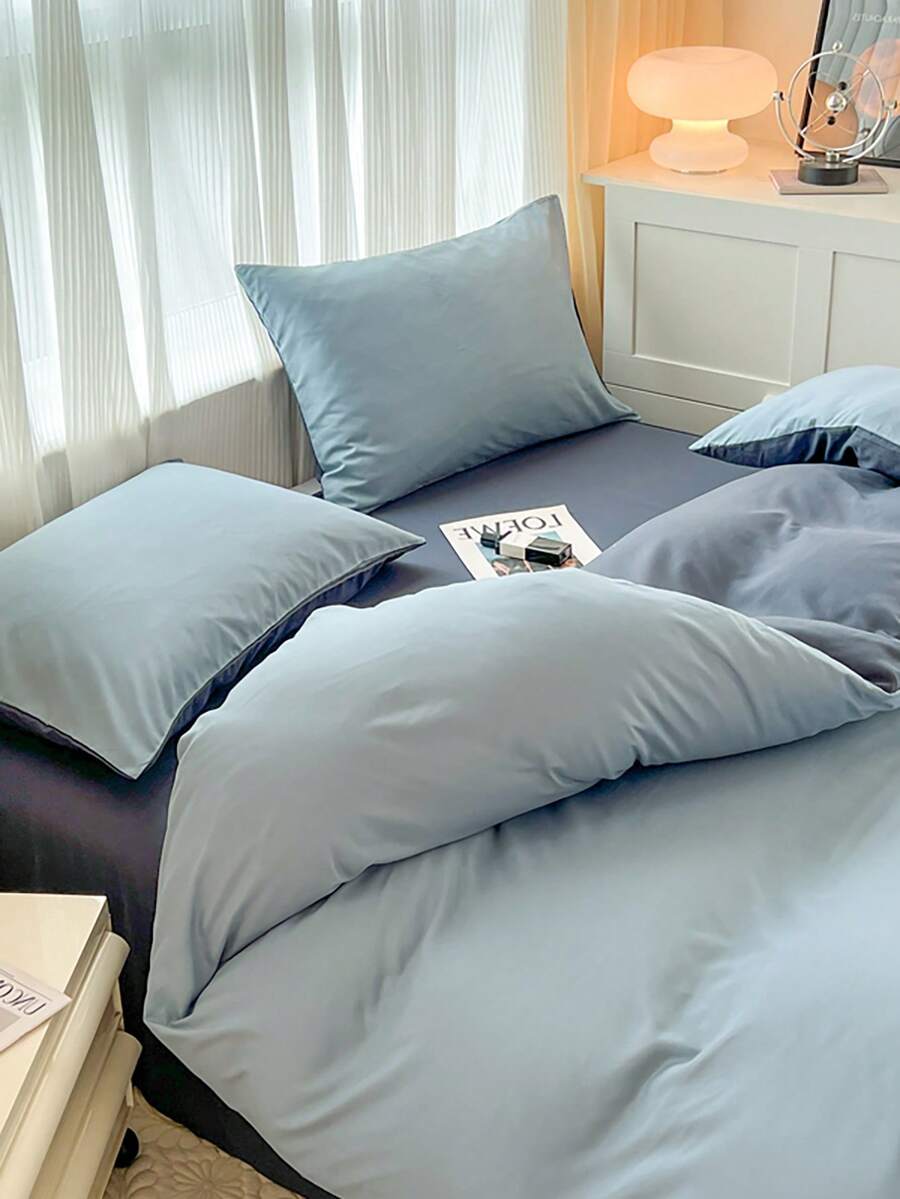 3件套100%涤纶北欧极简主义双面AB印花被套组，2个枕套+1个被套（不含床单）