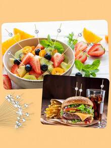 100pcs Disco Ball Cocktail Picks, Disco Ball Decorative Toothpicks, Suitable For Appetizers, Drinks And Fruits, Silver Cocktail Picks, Disco Party Decor, 70s Theme Party Supplies, Premium Party Decorations, Disco Ball Decorations, Suitable For Balls, Fashionable Bamboo Drink Picks, Wedding Disco Party Decor, Drink Cocktail Toothpicks, Disco Party Decorations - Multicolor - View 7