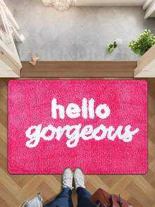1 pieza Alfombra de baño rosa de peluche - Antideslizante, Absorbente, Lavable a máquina - Adecuada para el hogar, la cocina y el baño - Multicolor - Ver 5