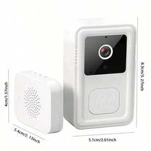 Smart Video Doorbell With Camera, HD Camera, Wide Angle Lens, Smart Voice Intercom, Wi-Fi, Built-In Speaker, Two-Way Audio, Real-Time Alert, App Control - 400mAh Battery Capacity