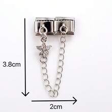 1pc Elegant Italian Style Modular Bracelet Charm Series Tail Chain Hook Series Personalized Assembly Chain, Bow, Rhinestone, Crown, Five-Petal Flower/Five-Leaf Clover, Geometric Pattern Shapes, Valentine's Day Gift Suitable For Handmade DIY Jewelry Charm Jewelry Making Bracelet (Tools Included) - Multicolor - View 14