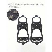 1/2 Pair Outdoor Anti-Slip Snow Shoe Spikes, 8-Teeth Stainless Steel Ice Cleats, Suitable For Icy And Snowy Surfaces, Winter Non-Slip Shoe Crampons - Multicolor - View 2