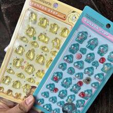 一套官方3D立体浮雕贴纸 - 可爱的日系卡通贴纸，适用于手机、笔记本电脑、笔记本和DIY手工制作 | 柔软果冻质地，防水易撕，适合儿童男孩女孩 - 彩色 - 查看 7