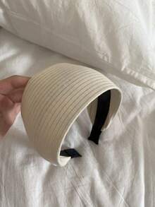 3 buc/1 buc bentițe tricotate extra late, negru/alb/gri, cu circumferința de 38 cm/14,96 in, la modă și versatile, de înaltă calitate, elegante, minimaliste, în culori solide, potrivite pentru purtare zilnică, casual, petrecere, naveta, plajă, legarea părului, spălatul feței, machiaj, accesoriu de ținută, bentiță de păr, accesorii pentru cap, bentiță de păr. - Multicolor - Vizualizare 7