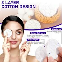 Organic Cotton Round Makeup Remover Pads, Hypoallergenic, Lint-Free, Facial Exfoliating Cleansing Pads