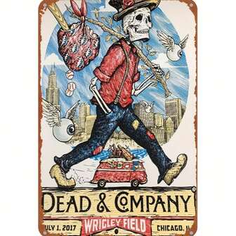 1pc, "Dead & Company" Classic Metal Aluminum Sign, Classic Plaque Decor, Hanging Plaque, Wall/Room/Home/Restaurant/Bar/Cafe/Door/Courtyard/Garage Decor