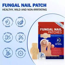 21pcs/Box Fungal Nail Patches, Nail Health Care Patches, Nail Fungus Care Patches, Suitable For Solving Fungal Nails And Other Nail Problems, Nail Supplies, Daily Care Nails Kit Set - 1 Box[21pcs] - 查看 3
