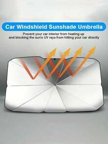 1件装汽车挡风玻璃遮阳帘，可折叠遮阳板，隔热汽车遮阳帘 - 彩色 - 查看 4