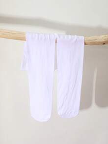 1 chiếc quần tất mỏng, co giãn cao, màu trắng dành cho bé gái, thích hợp mặc hàng ngày và khiêu vũ, phù hợp mọi mùa. - trắng - Xem 8