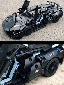 1280+件（3-15英寸）炫酷赛车模型，ABS塑料材质，积木赛车，技术赛车模型，酷炫造型，多种颜色，赛车形状，车门可打开，家居装饰，办公装饰，积木赛车，积木汽车系列，玩具，赛车模型套装，圣诞礼物，生日礼物，节日礼物。 - 彩色 - 查看 11