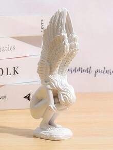 1件创意树脂天使翅膀娃娃雕塑摆件，天使纪念与救赎雕像，天使装饰救赎天使雕塑，桌面摆件跪拜祈祷天使客厅书桌装饰，创意家居装饰门廊装饰 - 彩色 - 查看 2