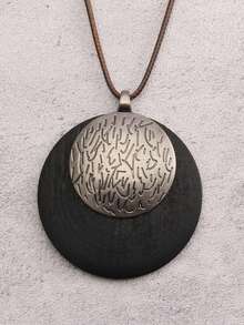 1pc Men's Minimalist Deer Pendant Alloy Long Necklace