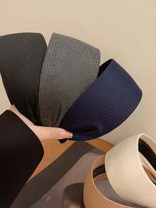 1/4/5件套女孩时尚宽条纹针织发带，优雅头巾，防滑发夹发饰 - 彩色 - 查看 5