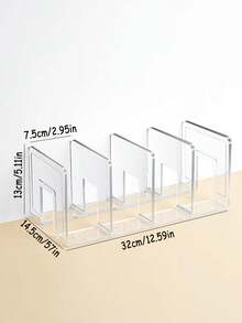 Multifunctional Desktop Organizer Rack, Transparent Desktop Book Storage Rack, Unisex, Adjustable & Stackable, Home/Office/Dorm Desk Storage Accessory, File Holder - Multicolor - View 6