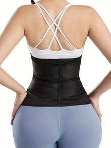 1pc Waist Trainer, Sweat Enhancing, Postpartum Shaping, Dual Waist Belt With Zipper, Waist Cincher - 彩色 - 查看 6