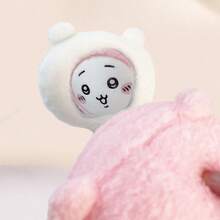 Miniso 1个柔软蓬松刺绣表情手持化妆镜，便携式小巧化妆镜，适合日常使用 - 白色 - 查看 3