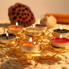 50pcs Unscented Colorful Small Candles, Tea Candles Burning Time 1 Hour, Suitable For Parties, Romantic Scenes, Birthday Parties, Outdoor Weddings, Indoor Dinners, Atmosphere Decoration, 1 Piece Simple Metal Candle Holder, Daily Casual Party Supplies, White, Pink, Red Candles (Suitable For Valentine's Day/Birthday), Home And Room Decoration, Gifts For Women, Best Friends, Creating A Romantic Atmosphere, Back To School Candles - Multicolor - View 1