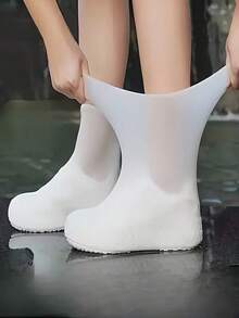1 Pair Waterproof, Reusable, Anti-Slip Shoe Covers - Durable, Elastic, Easy To Clean, Unisex