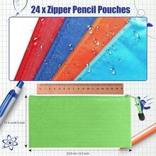 Estuche para Lpices 24 Piezas Estuche impermeable con cremallera. Puede almacenar papelera o maquillaje, Adecuada para la Escuela, Material de oficina, Accesorios de viaje 24PCS - Multicolor - 24 piezas - Multicolor - Ver 2