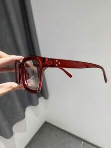 3pcs Men's Square Frame Transparent Lightweight Reading Glasses, Suitable For Daily Reading, Eye Protection, And Fashion Accessories - 3pcs Black, Red, and Transparent - View 2