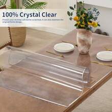 14 X 24 Inch Clear Table Cover Protector 2mm Thick Clear Desk Mat Plastic Table Cover Vinyl Table Protector Desk Mats On Top Of Desks - 16英寸 x 42英寸 - 查看 4