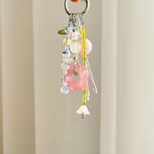 1PC Valentine's Day Lily Of Valley Bag Pendant Handmade Beaded Keychain Ins Style Phone Chain - 彩色 - 查看 4