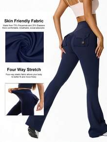 3PCS  Womens Fashion Casual Minimalist Butt-Lifting Peach Shaping Elegant Streetwear Retro Slimming Low-Key Luxury Playful Cute Youthful Campus Classic Leg-Lengthening Romantic Simple Three-Piece Set Energetic High-End Maillard Body-Hugging High-Waisted Versatile Multi-Colored Flared Pants ,Workout Running Leggings ,Gym Work Pants, Exercise, Cycling,Yoga - 3 màu (Đen + Nâu cà phê + Xanh navy) - Xem 3