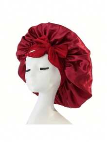 Women's Satin Hair Bonnet, Elastic Strap, Silky Smooth Colored Hair Cap, Casual Home Daily Hair Care Cap, Crown Mesh Hair Accessory, Christmas Gift Sleep Bonnet - Multicolor - View 12