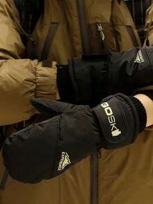 女士专业滑雪手套一双，冬季户外骑行摩托车抓绒加厚保暖防风防水-20°C耐寒防滑耐用触屏手套，多种颜色可选 - 彩色 - 查看 8