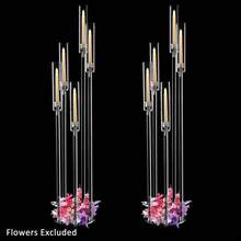 2Pcs 5 Arm Acrylic Floor Candelabra,45.7inch Tall Clear Transparent Taper Candle Holders For Weddings, Mother's Day Parties, Home Decor,Elegant Candlestick Holder Centerpiece Indoor Outdoor Use, Fit 0.82'' LED Candle - 燭台透明 - 查看 4