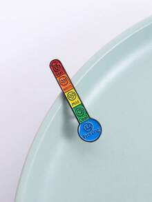1pc Thermometer Expression Enamel Badge Temperature Mood Brooch Lapel Badge Jewelry Gift For Friends - Multicolor - View 5