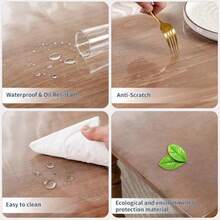 14 X 24 Inch Clear Table Cover Protector 2mm Thick Clear Desk Mat Plastic Table Cover Vinyl Table Protector Desk Mats On Top Of Desks - 17英寸 x 54英寸 - 查看 5