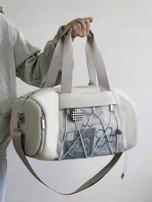 Bolsa de fitness portiva Mochila impermeable Gimnasio Yoga, Bolsa deportiva liviana para exteriores y fitness, bolso de mano de nailon de moda con compartimento para zapatos - Gris - Ver 10