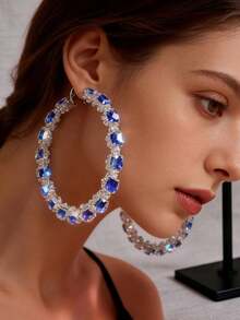 Bông tai ngọc trai giả cỡ lớn 9cm, vòng cổ ngọc trai giả, bông tai quấn quanh, bông tai nữ, quà tặng cho bé gái, kích thước lớn. - Nhiều màu - Xem 10