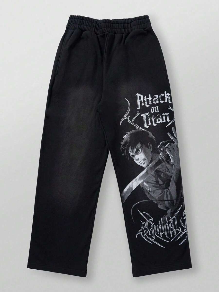 Joint-Styled Anime "" Jogging Pants With 3D Printed Air Layer And Wide-Leg Design - YCK2HY07J - 查看 1