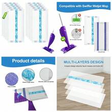 Heavy Duty Disposable Mop Pads Refills 10 Count Absorbent Wet And Dry Multi Surface Floor Cleaning With Scrub Strip For Spray Mops - 1 - Xem 1