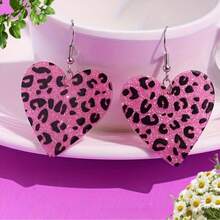 1 对时尚优雅镂空心形简约中性耳环，适合日常佩戴和情人节、母亲节、妈妈、母亲、母亲节、礼物 - 紅色 - 查看 13