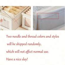 One Beige Storage Basket With A Transparent Window. Stackable, Durable Material, Multi-Functional Storage Box Suitable For Clothing Organization And Wardrobe Storage. Foldable Design For Easy Storage. Can Be Used For Clothing Sorting Or As A General Storage Box. - Multicolor - View 7