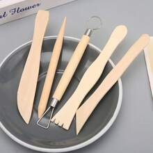 5pcs Wooden Pottery Clay Sculpting Tool Set, Art Supplies For DIY Clay Modeling, Carving And Sculpting - Multicolor - View 6