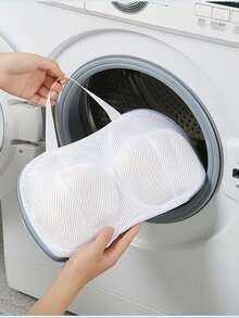 1个清新实用浅蓝色文胸洗衣袋，适用于洗衣机，高强度网布+防卡拉链，防止变形/适合A-C杯/耐用可重复使用，适用于家用洗衣机、旅行收纳、宿舍洗衣，女士精致内衣洗衣袋，便携式内衣保护袋，圣诞节假日礼物 - 彩色 - 查看 5