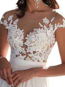 Wedding Dress Sexy Lace Split Evening Dress Long Dress Vestidos Elegantes Formal Gowns For Women Evening Elegant Wedding Dresses Vestidos Largos - 白色 - 查看 3