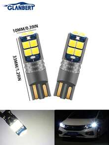 GLANBERT 2pcs High Quality T10 W5W Super Bright Car Interior Reading Lamp Roof Lamp Outline Lamp 168 194 LED Car Wedge Parking Light Bulb (White) - A - View 15