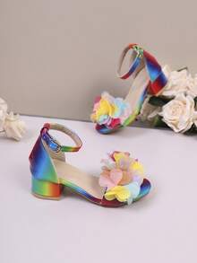 Giày sandal hoa cầu vồng mùa hè lấp lánh cho bé gái, giày công chúa thời trang, gót dày chống trơn trượt, thoải mái và đa năng, khuyến mãi giày trẻ em - Nhiều màu - Xem 8
