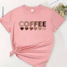 Camiseta Feminina Coffe Blusa estampada de algodão Promoção