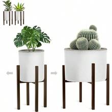 Plant Stands & TablesSorbus - Soporte ajustable de metal para plantas soporte para macetas de estilo mediados de siglo soporte para macetas de 10 a 16 pulgadas para decoración moderna del hogar plantas de interior - Marrn - Ver 1