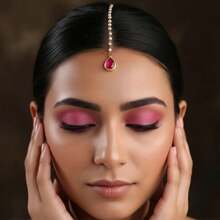 1pc Faux Pearl Teardrop Design Bridal Stage Banquet Forehead Chain, New Style Traditional Maang Tikka Vintage Wedding Crystal Bindi, Headpiece, Hair Jewelry For Valentine's Day Accessories Gift, Bride To Be, Party - Hair Accessories - View 2