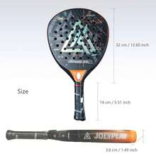 1pc Joeyplay 24K Carbon Fiber Flat Tennis Racket, High-Performance Diamond Head Padel Cage Tennis Racket, Ultra-Light Full Carbon Fiber Flat Tennis Racket, High-Grip 3D Textured Reflective Surface, EVA Foam Core Super Elasticity, Anti-Slip Ergonomic Handle, High Shock Absorption Design, Powerful Performance, Fashionable Sports Racket, Red/Blue/Orange