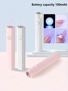 1pc Handheld UV Nail Lamp, Mini Nail Dryer, Portable LED Nail Light, Cordless Rechargeable USB Quick Curing Nail Dryer Machine, Pink Rechargeable Nail Curing Light, Small Portable Battery Powered Mini Nail Lamp, Handheld Phototherapy Lamp - Multicolor - View 8