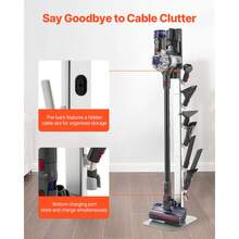 Vacuum Stand, Compatible With G5 V15 V12 V11 V10 V8 V7 V6 Series Upright Vacuums Cleaners & Accessories, Stable Vacuum Stand Holder With 6 Hooks And Non-Slip Footpads, Gray - with 6 Hooks and Non-slip Footpads - 查看 5