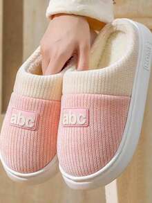 Cotton Slippers For Women - Winter 2025 New Style - Home And Indoor Waterproof, Anti-Slip, Warm And Comfortable Postpartum Shoes - Men's Plush Slippers - Hồng - Xem 1